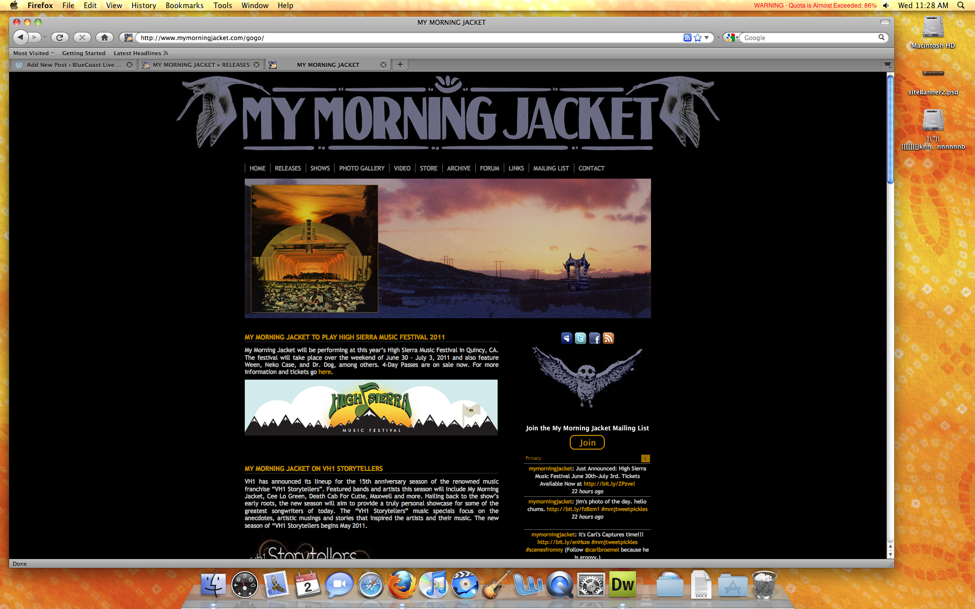 My Morning Jacket website screenshot