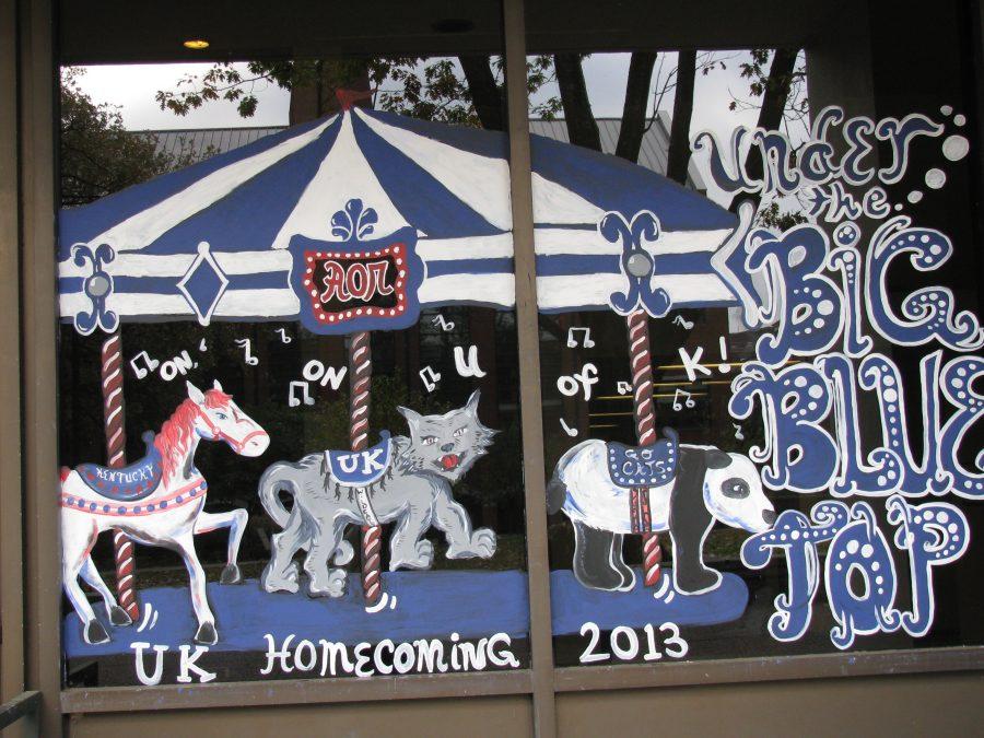 University of Kentucky Homecoming window painting