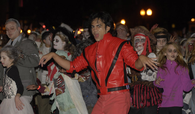 Dancers get their ghoulish groove on during the 2011 "Thriller" dance in downtown Lexington. (Photo from kentucky.com)