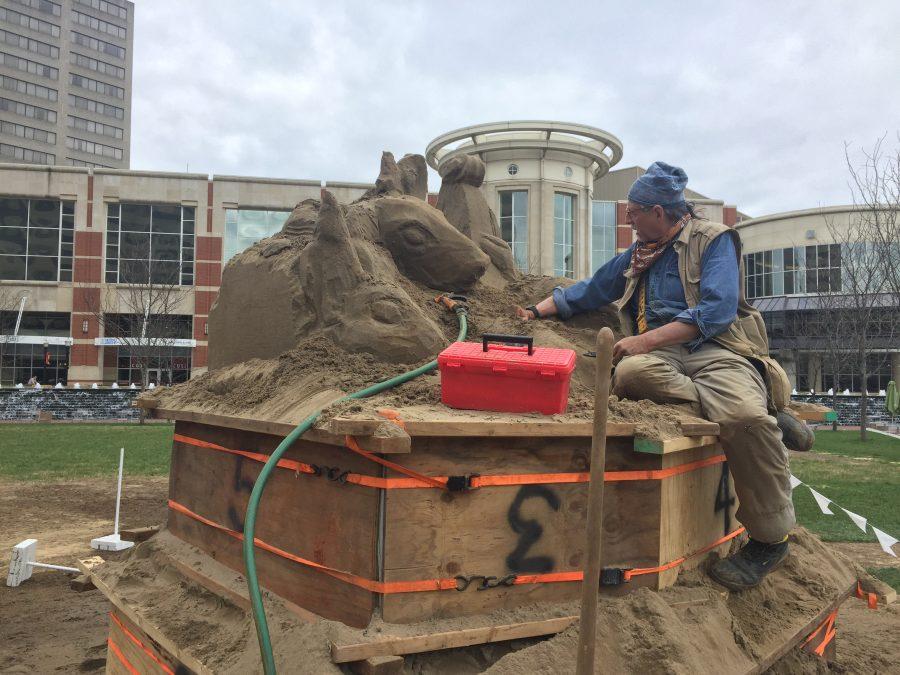 Day one of "Sand in the City"gets underway in Triangle Park