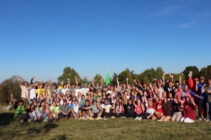 University of Kentucky students scream in excitement for the start of Kamp Love in Danville, Kentucky on Oct. 19, 2024. Photo by Kamp Love. 